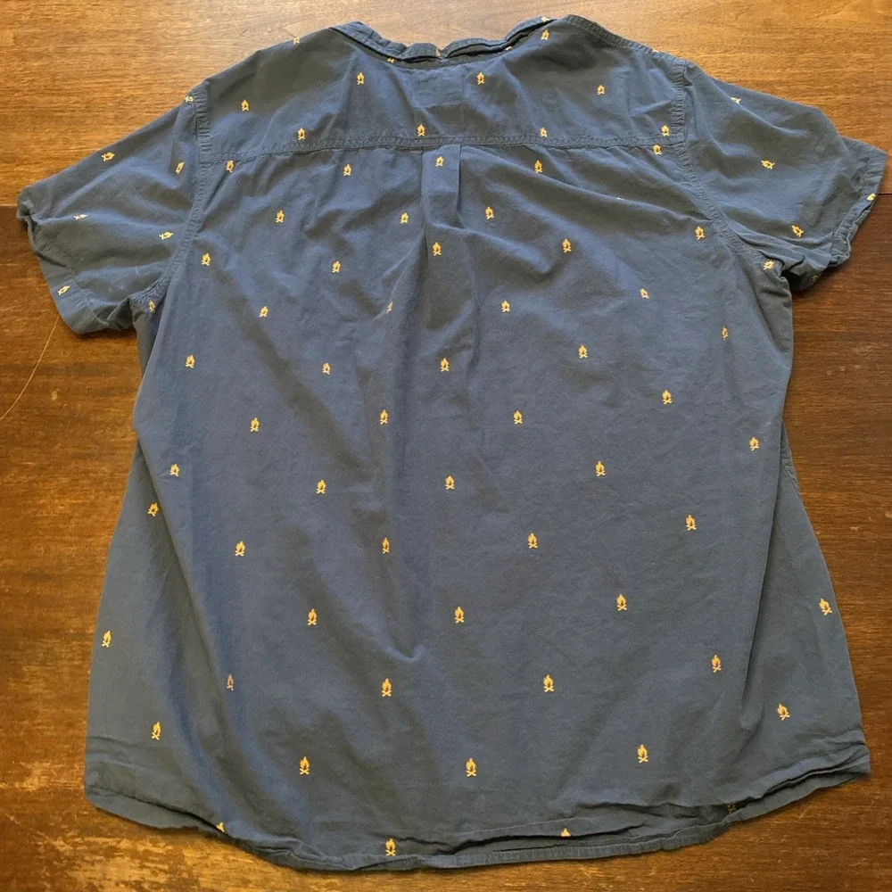 The North Face Baytrail Shirt Mens Size XXL Blue Short Sleeve Button Up Campfire